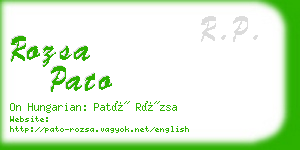 rozsa pato business card